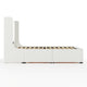 Queen |#| Queen Wingback Platform Storage Bed with 4 Side Storage Drawers in Off White