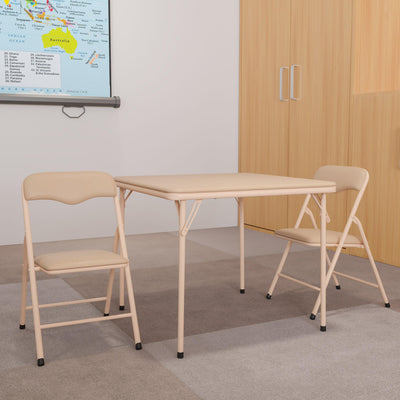 Kids Colorful 3 Piece Folding Table and Chair Set - View 2