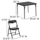 Black |#| Kids Black 3 Piece Folding Table and Chair Set - Kids Activity Table Set