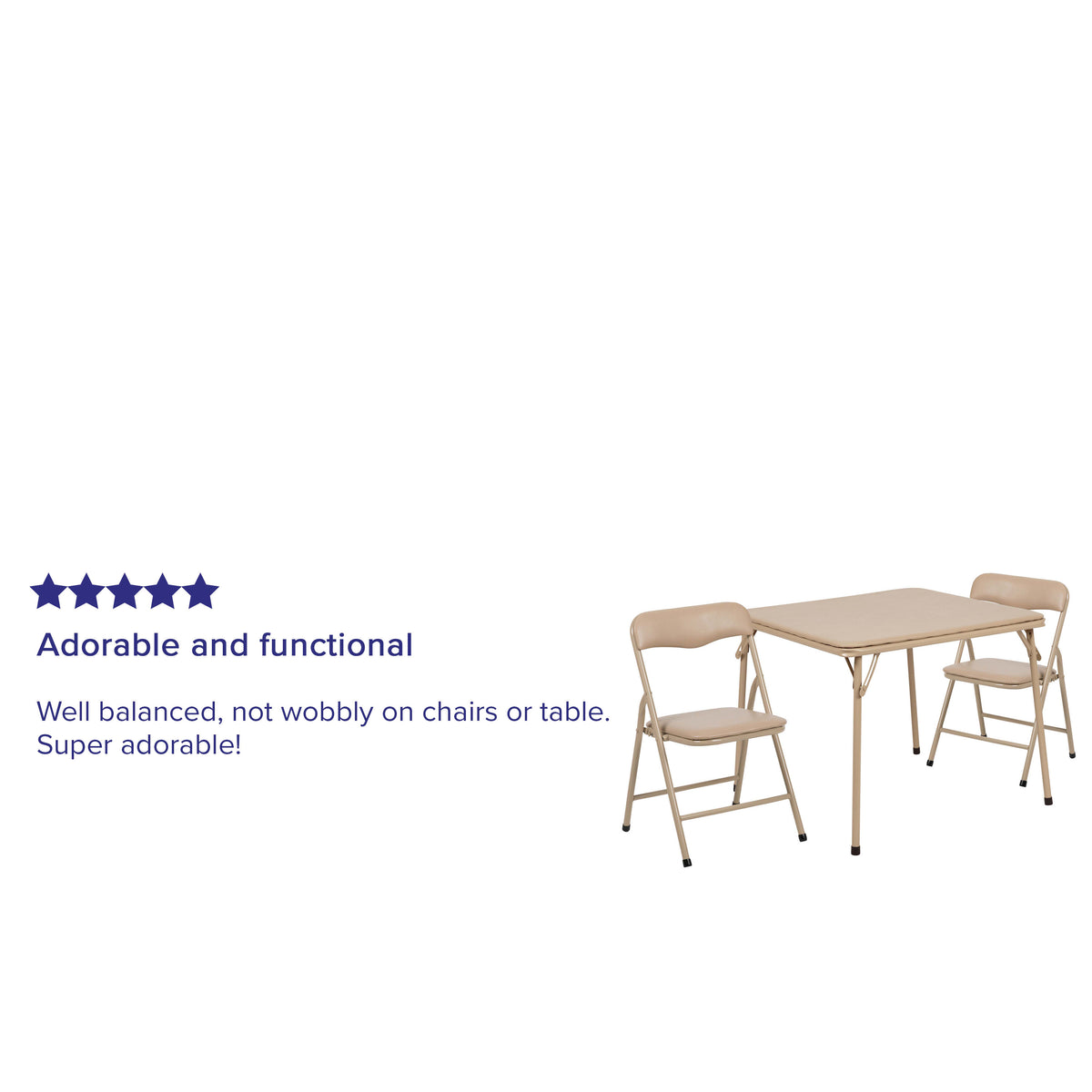 Tan |#| Kids Tan 3 Piece Folding Table and Chair Set - Kids Activity Table Set