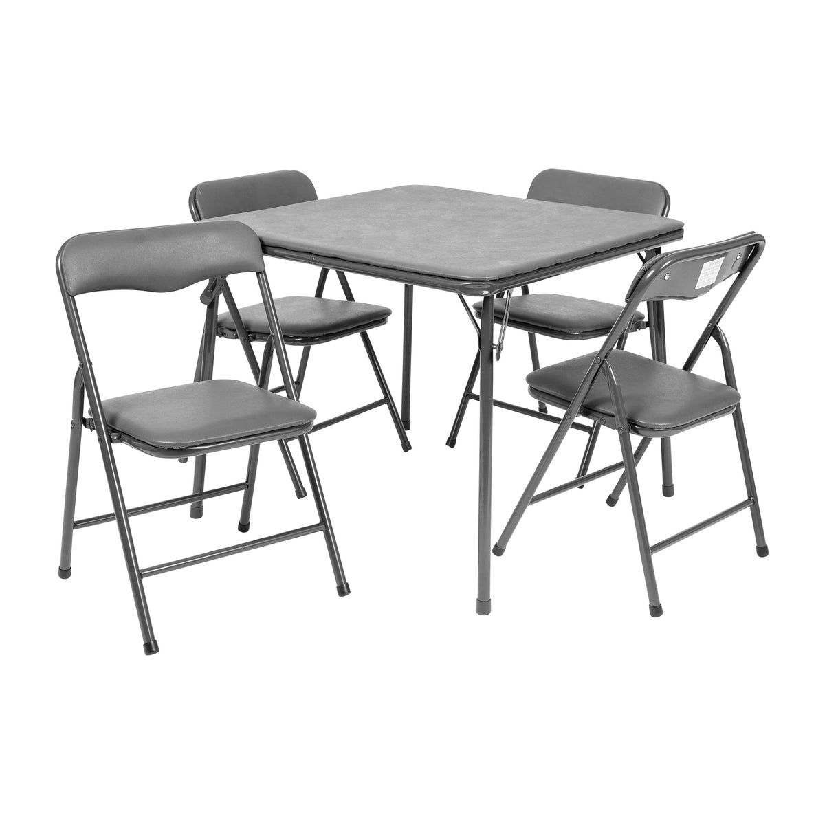 Gray |#| Kids Gray 5 Piece Folding Activity Table and Chair Set for Home & Daycare