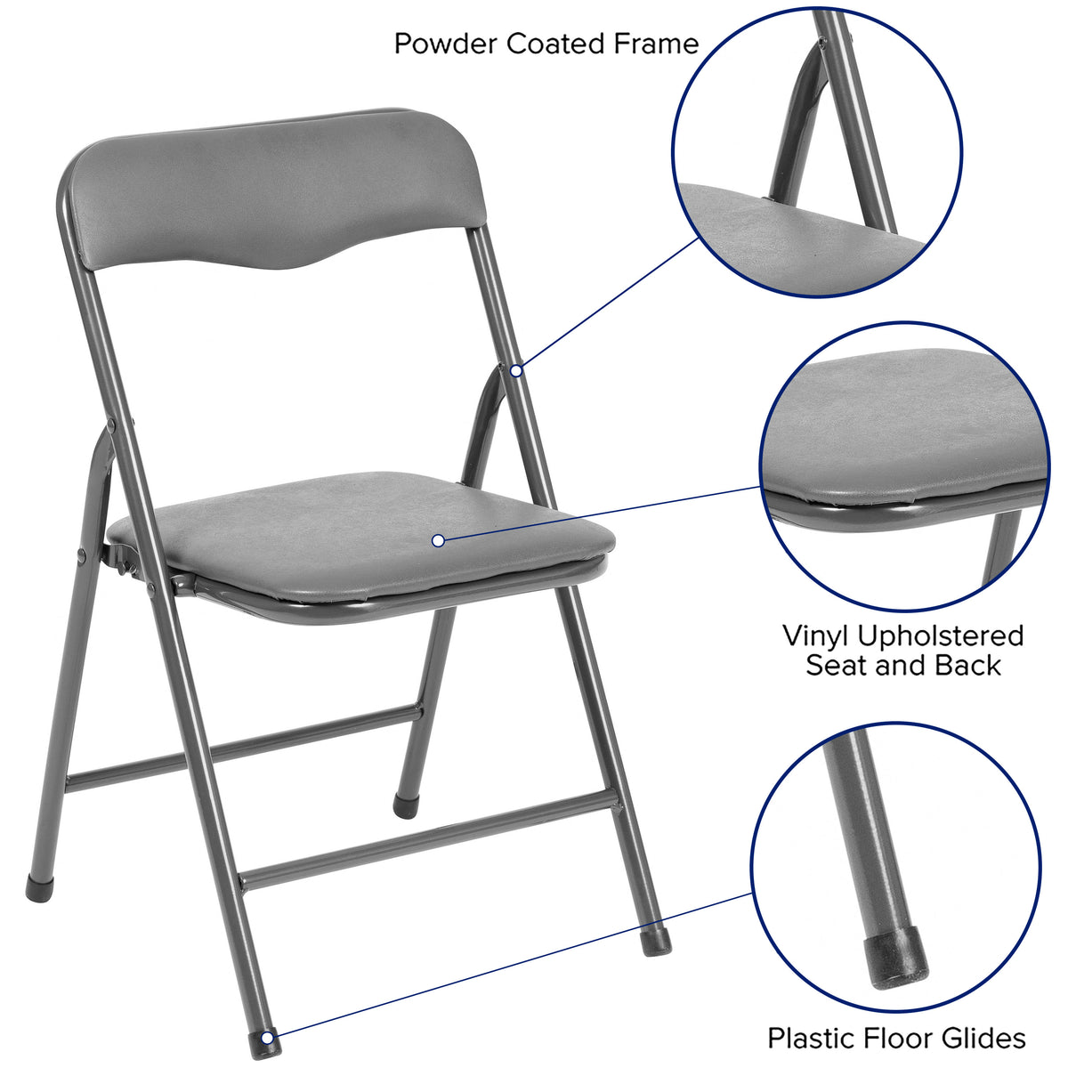 Gray |#| Kids Gray 5 Piece Folding Activity Table and Chair Set for Home & Daycare