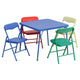 Multi-Color |#| Kids Colorful 5 Piece Padded Folding Table and Chair Set - Kids Game Table