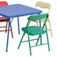 Multi-Color |#| Kids Colorful 5 Piece Padded Folding Table and Chair Set - Kids Game Table