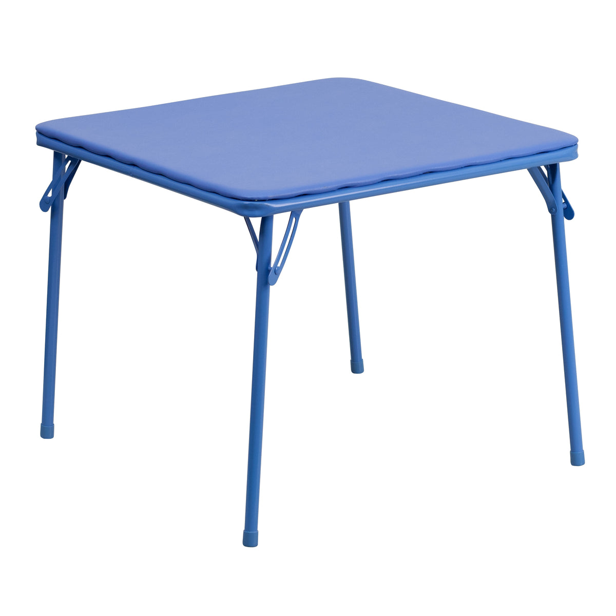 Blue |#| Kids Blue Folding Table with Vinyl Upholstered Table Top - Game Table