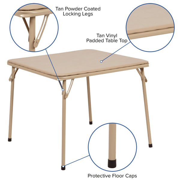 Tan |#| Kids Tan Folding Game and Activity Table - Toddler Table for Daycare Center