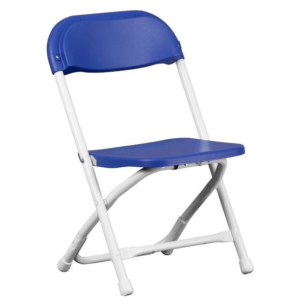 Blue |#| Kids Blue Plastic Folding Chair with Textured Seat - Preschool Seating