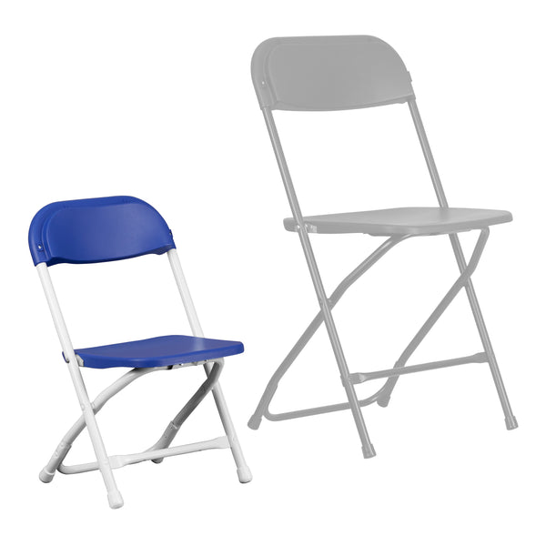 Blue |#| Kids Blue Plastic Folding Chair with Textured Seat - Preschool Seating