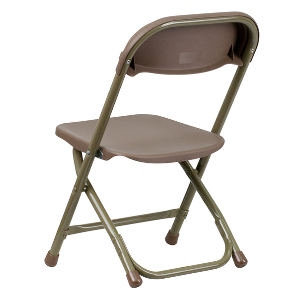 Brown |#| Kids Brown Plastic Folding Chair with Textured Seat - Preschool Seating