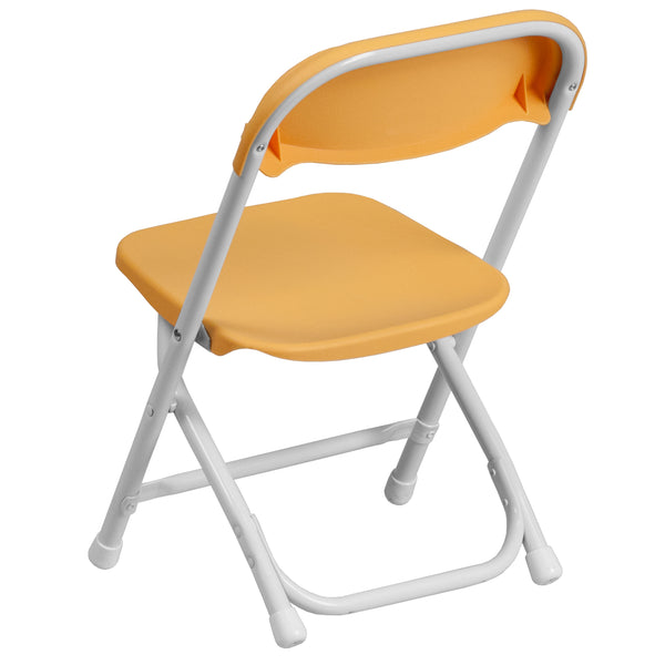 Yellow |#| Kids Yellow Plastic Folding Chair with Textured Seat - Preschool Seating