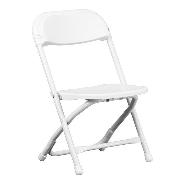 White |#| Kids White Plastic Folding Chair with Textured Seat - Preschool Seating