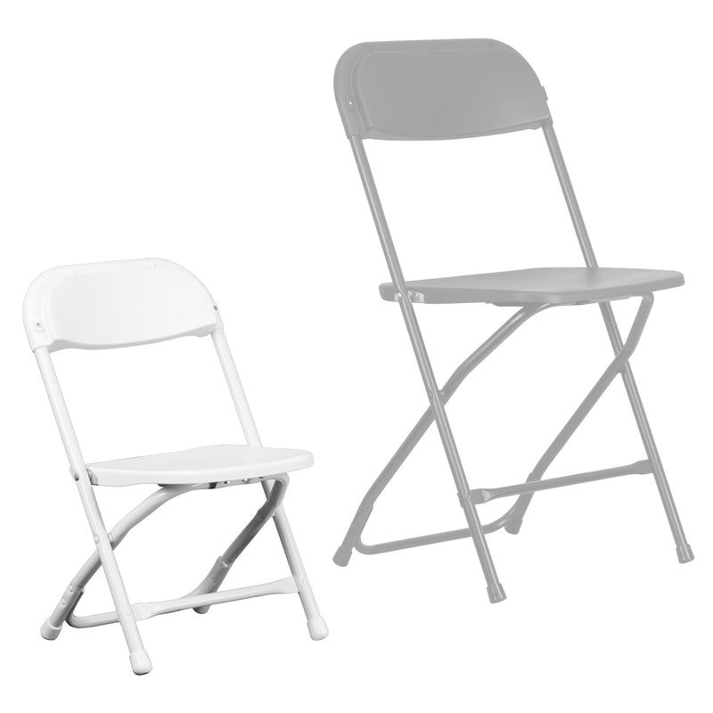 White |#| Kids White Plastic Folding Chair with Textured Seat - Preschool Seating