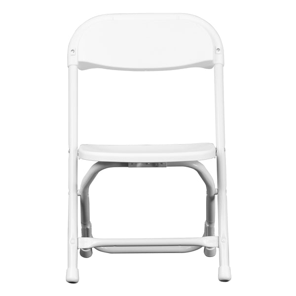 White |#| Kids White Plastic Folding Chair with Textured Seat - Preschool Seating