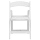 Kids White Resin Folding Chair with White Vinyl Padded Seat