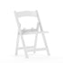 White |#| Kids White Resin Folding Chair with White Vinyl Padded Seat