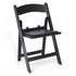 Black |#| Kids Black Resin Folding Chair with Black Vinyl Padded Seat