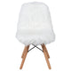 White |#| Kids Shaggy Dog White Accent Chair - Desk Chair - Playroom Chair