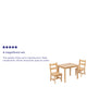 Natural |#| Kids 3 Piece Solid Hardwood Table and Chair Set for Playroom, Kitchen - Natural