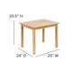 Natural |#| Kids 3 Piece Solid Hardwood Table and Chair Set for Playroom, Kitchen - Natural