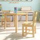Natural |#| Kids 3 Piece Solid Hardwood Table and Chair Set for Playroom, Kitchen - Natural