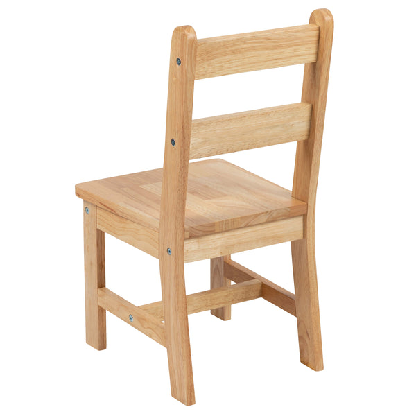 Natural |#| Kids 3 Piece Solid Hardwood Table and Chair Set for Playroom, Kitchen - Natural