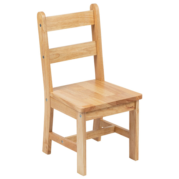 Natural |#| Kids 3 Piece Solid Hardwood Table and Chair Set for Playroom, Kitchen - Natural