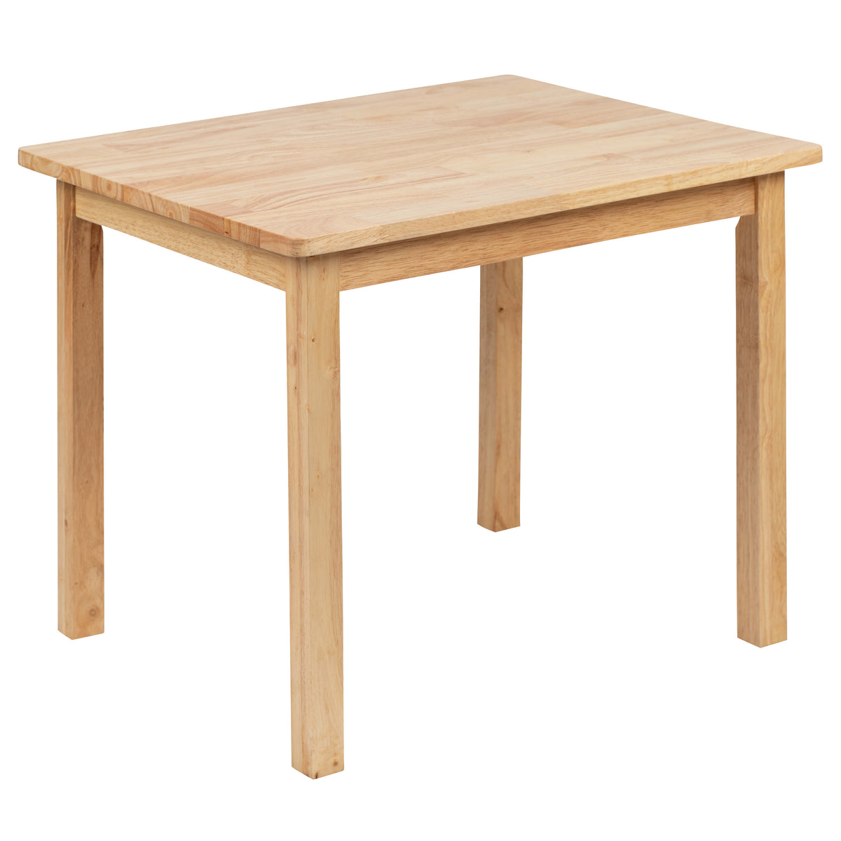 Natural |#| Kids 3 Piece Solid Hardwood Table and Chair Set for Playroom, Kitchen - Natural