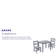 Gray |#| Kids 3 Piece Solid Hardwood Table and Chair Set for Playroom, Kitchen - Gray