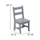 Gray |#| Kids 3 Piece Solid Hardwood Table and Chair Set for Playroom, Kitchen - Gray