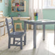 Gray |#| Kids 3 Piece Solid Hardwood Table and Chair Set for Playroom, Kitchen - Gray