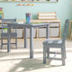 Gray |#| Kids 3 Piece Solid Hardwood Table and Chair Set for Playroom, Kitchen - Gray