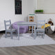 Gray |#| Kids 3 Piece Solid Hardwood Table and Chair Set for Playroom, Kitchen - Gray