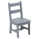 Gray |#| Kids 3 Piece Solid Hardwood Table and Chair Set for Playroom, Kitchen - Gray