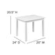 White |#| Kids 3 Piece Solid Hardwood Table and Chair Set for Playroom, Kitchen - White