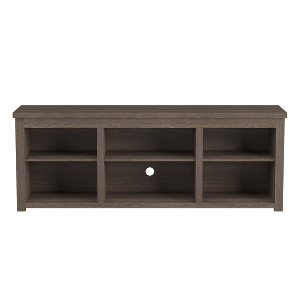 Espresso |#| TV Stand for up to 80inch TVs with 6 Open Storage Compartments in Espresso Finish