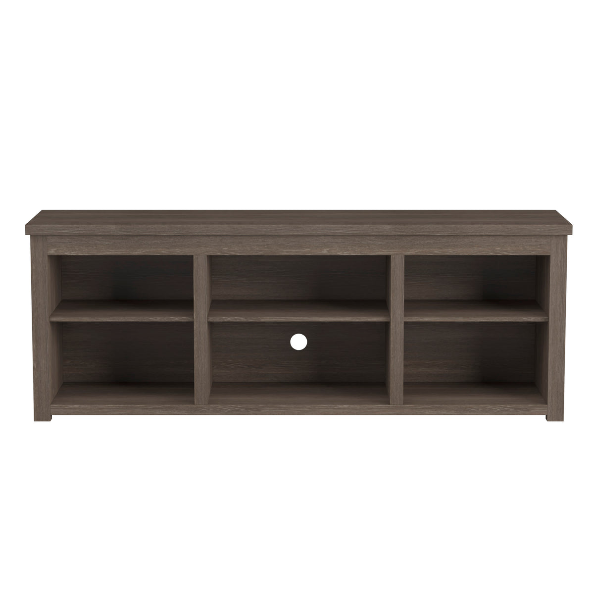 Espresso |#| TV Stand for up to 80" TVs with 6 Open Storage Compartments in Espresso Finish