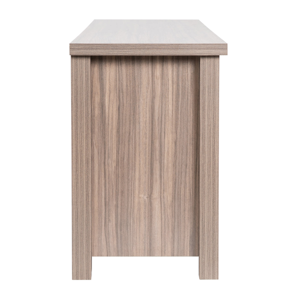 Gray Wash Oak |#| TV Stand up to 80" TVs with 6 Open Storage Compartments in Gray Wash Oak Finish
