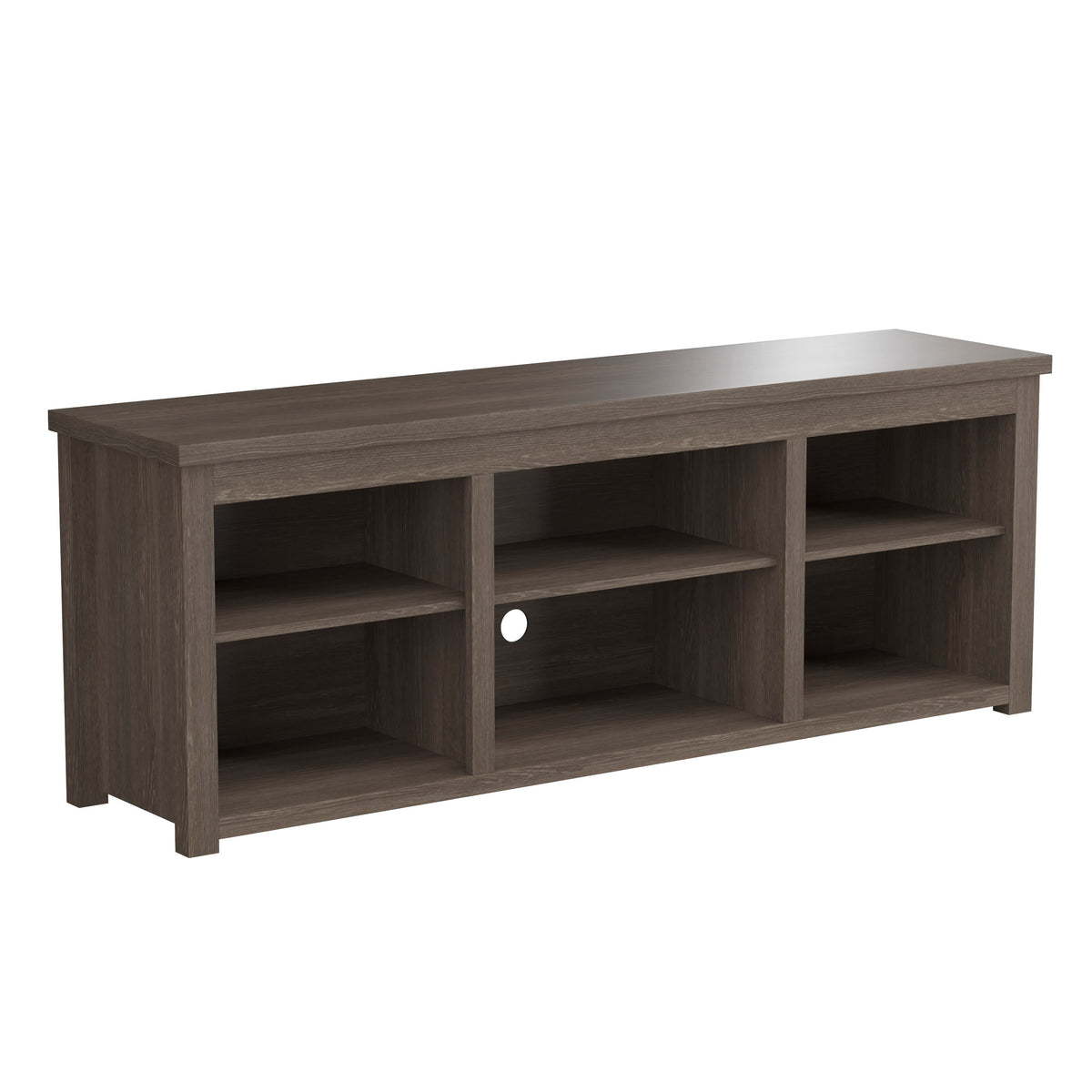 Espresso |#| TV Stand for up to 80" TVs with 6 Open Storage Compartments in Espresso Finish
