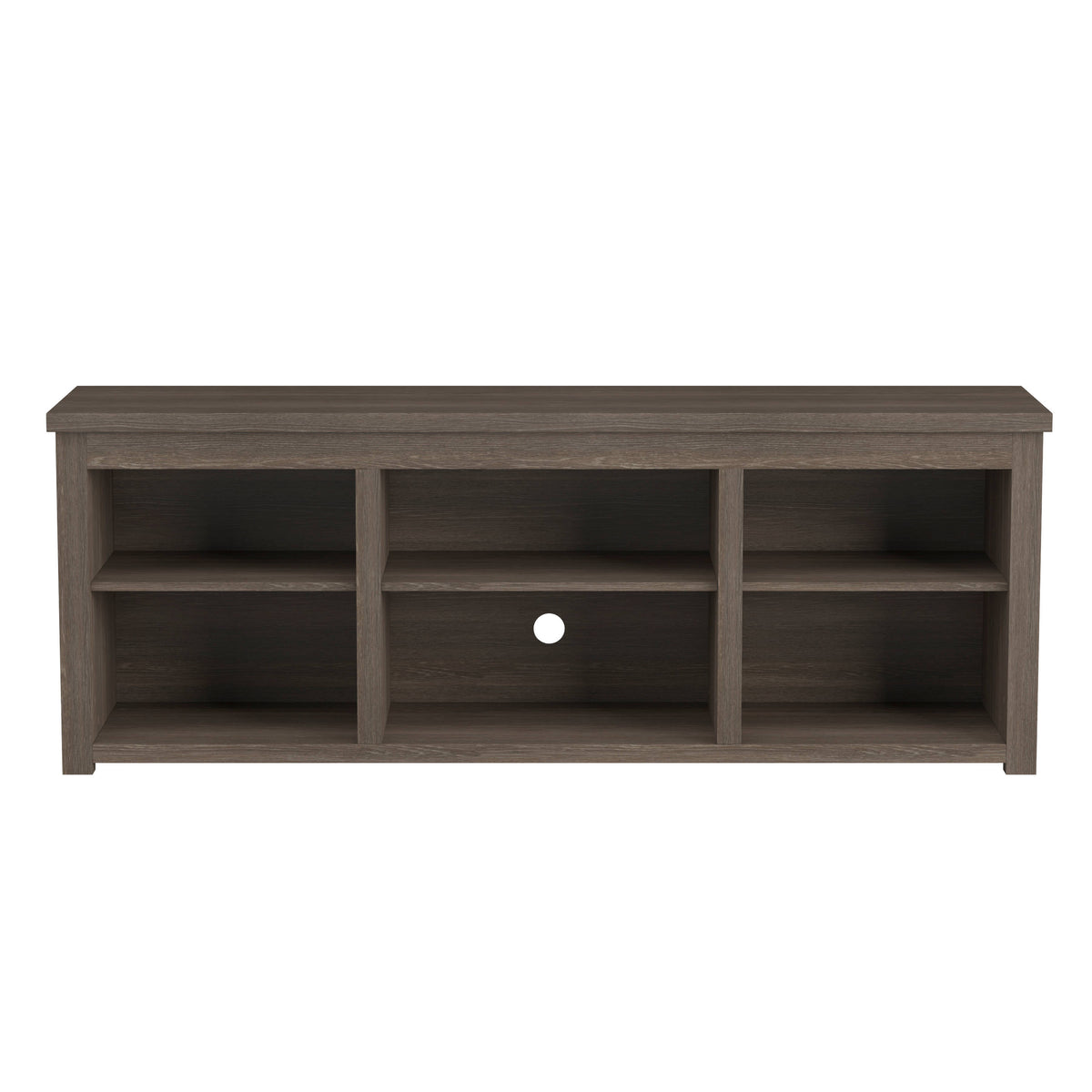 Espresso |#| TV Stand for up to 80" TVs with 6 Open Storage Compartments in Espresso Finish