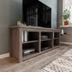 Gray Wash Oak |#| TV Stand up to 80" TVs with 6 Open Storage Compartments in Gray Wash Oak Finish
