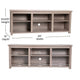 Gray Wash Oak |#| TV Stand up to 80" TVs with 6 Open Storage Compartments in Gray Wash Oak Finish