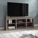 Gray Wash Oak |#| TV Stand up to 80" TVs with 6 Open Storage Compartments in Gray Wash Oak Finish