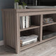 Gray Wash Oak |#| TV Stand up to 80" TVs with 6 Open Storage Compartments in Gray Wash Oak Finish