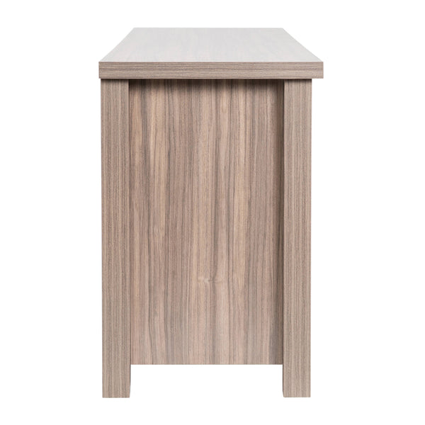 Gray Wash Oak |#| TV Stand up to 80" TVs with 6 Open Storage Compartments in Gray Wash Oak Finish