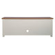 Walnut Top/White Frame |#| TV Stand for up to 80" TVs with 6 Open Storage Compartments in White/Walnut