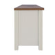 Walnut Top/White Frame |#| TV Stand for up to 80" TVs with 6 Open Storage Compartments in White/Walnut