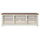 Walnut Top/White Frame |#| TV Stand for up to 80" TVs with 6 Open Storage Compartments in White/Walnut