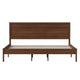 Brown,King |#| Solid Wood Platform Bed with Headboard and Wooden Slats in Brown - King