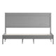Gray,King |#| Solid Wood Platform Bed with Headboard and Wooden Slats in Gray - King