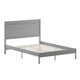 Gray,Queen |#| Solid Wood Platform Bed with Headboard and Wooden Slats in Gray - Queen